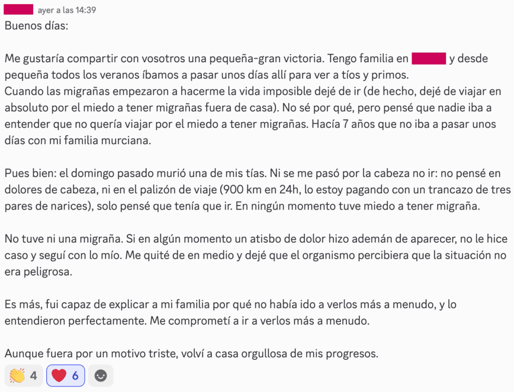 Testimonio de miembro sobre la calidad del contenido y el apoyo del equipo en la membresía