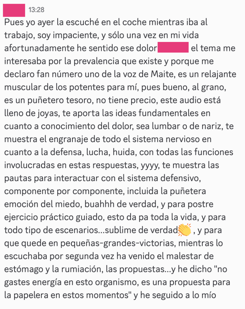 Captura de pantalla del chat privado de la membresía GoiGroup: miembros haciendo preguntas al equipo